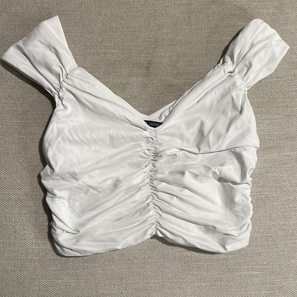 David Lerner White Crop Top Size M